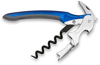 Glasperle Murano Teflon-beschichtet - Korkenzieher Ribera - transluzent Blue - In Karton Verpackt