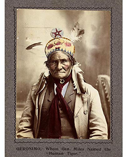 Wee Blue Coo Vintage Portrait Chief Geronimo Native American Dian Chief Art Print Poster Wall Decor Kunstdruck Poster Wand-Dekor-12X16 Zoll