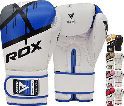 RDX Boxhandschuhe Muay Thai Kickboxen Sparring, Maya Hide Leder EGO Boxing Gloves, Sandsack Boxsack Punchinghandschuhe Adult, Kickboxhandschuhe Kampfsport MMA Training 8 10 12 14 16oz, Männer Damen