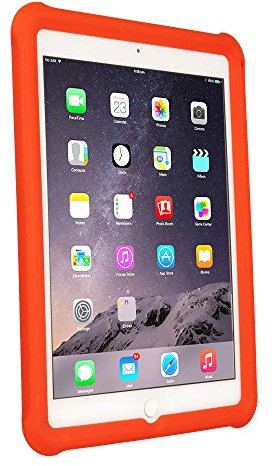 TECHGEAR Schutzhülle für iPad Air 2, [Kinderfreundlich] Leichtes Koffer Silikon Soft Shell Anti-Rutsch-Shockproof verstärkte Ecken + Displayschutzfolie. hülle für iPad Air 2 - Rot