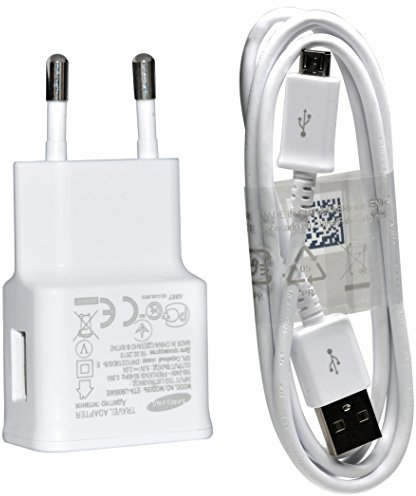 Original Samsung Ladekabel + Datenkabel in Weiss für Xcover 550 2.0 USB Datenkabel Netzteil 2000 mAh Ladegerät Aufladekabel MicroUSB Bulk verpackt
