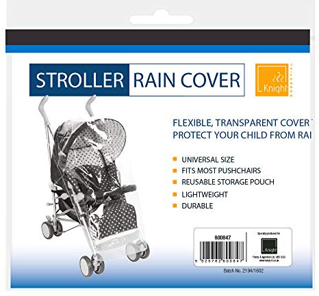 KNIGHT Stroller Pushchair Buggy Rain Cover Universal Size - Transparent