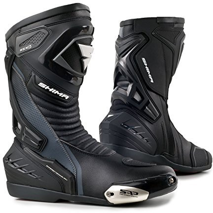 Shima Rsx-6 Men, Herren Vintage Retro Road Sportstiefel Aus Leder Motorradstiefel (41-48), Schwarz