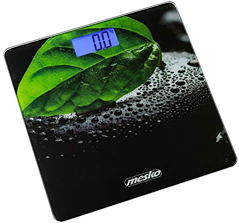 Mesko MS8149 Digitale Personenwaage Hohe Präzision, Badezimmerwaage Exklusives Glasdesign, LCD-Anzeige, bis zu 150Kg, Dekorative gehärtete Glasplattform, Automatische Abschaltung