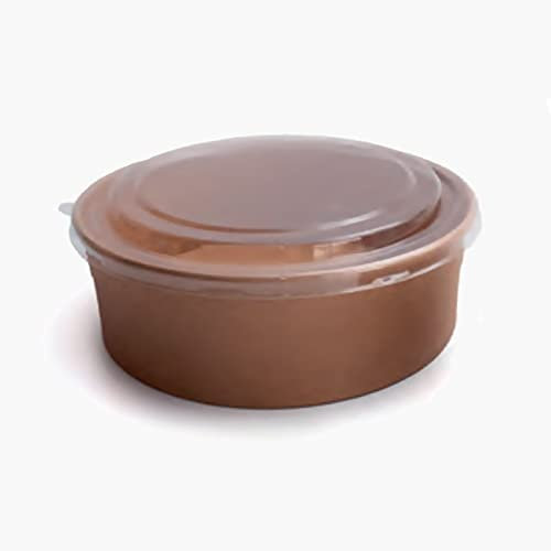 BETIK - Ensaladera Cartón Kraft con Tapa (50 Uds) - 500 ml