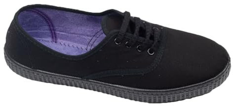 javer 60-1 - Zapatillas Lona Ingles Mujer Color: Negro NAZARENO Talla: 40