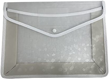 A4 Plastic Wallets Plastic Folders Document Files Folders Popper Wallet Envelope Pockets Large Capacity with Quick Snap Closure, Card Slot for Office Home School Travel (White)