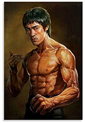 RSZHHL Bruce Lee Kung Fu Cooles Leinwand-Kunst-Studio-Poster und Wandbild, Druck, moderne Heimdekoration, Büro-Poster, 50 x 75 cm