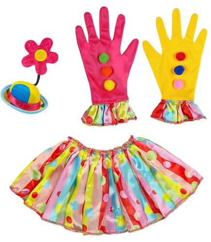 W WIDMANN MILANO Party Fashion - Verkleidungsset Clown, Minihut, Kragen und Handschuhe, Zirkus, Karneval, Mottoparty, Geburtstag
