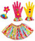 W WIDMANN MILANO Party Fashion - Verkleidungsset Clown, Minihut, Kragen und Handschuhe, Zirkus, Karneval, Mottoparty, Geburtstag