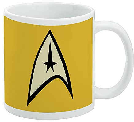 Star Trek Command Shield Keramik-Kaffeetasse, originelles Geschenk für Kaffee, Tee und heiße Getränke, 325 ml, Weiß