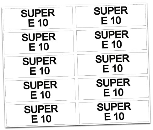 10 x Aufkleber Kraftstoff Kennzeichnung -Finest Folia Tankdeckel Auto Hinweis Brennstoffe AdBlue Benzin Gemisch Diesel Wasser Super R022 (R022-08 Super E 10)