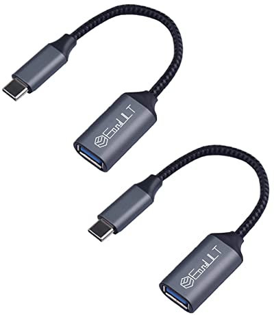EasyULT USB C Adapter [2 Stück], OTG USB Typ C auf USB 3.0 Adapter Kabel für Galaxy S20 S10 S9 S8 Plus Note 10 A5 2017, Huawei P30 P20 Lite Mate 30 20 Pro, MacBook Pro 2018/2017/Air 2018-Grau