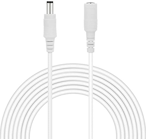Auroh CCTV 2.1 x 5.5mm DC 12V Power Extension Cable Black 3M/5M/10M Male to Female, Power Supply Adapter Extender Cord for CCTV Security Cameras, DVRs, LED Strips, Routers. (3 Mtr White)
