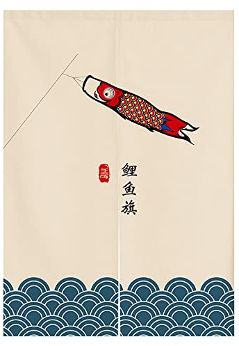 Guest Ruyunlai Rideau de Style Japonais pour Restaurant Banderole de Carpe Rouge 70cm X 150cm