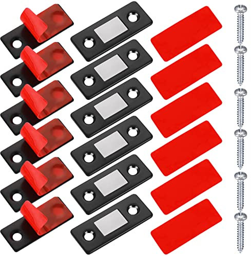 Abeillo 6 Stück Magnetschnäpper Magnet für Schranktüren Ultra Dünn Türmagnete Edelstahl, Selbstklebend Schrankmagnete Stark Tür Magnet für Möbel, Türschließer Möbelmagnete für Schiebetüren Fenster