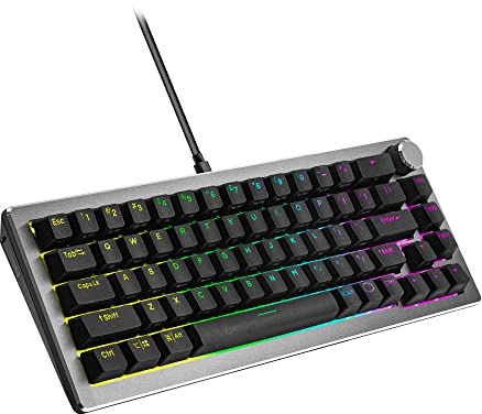 Cooler Master CK720 Clavier de Jeu mécanique remplaçable à Chaud 65% Gris sidéral, commutateurs tactiles Marron Kailh Box V2, RVB Personnalisable, connectivité USB-C, Cadran 3 Voies, QWERTY