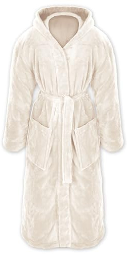 Gräfenstayn® Damen & Herren Kuschelfleece Bademantel mit Kapuze Größe S-XXXL mit Öko-Tex Standard 100 Flanell Fleece