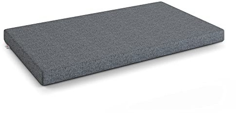 MSS e.K. Hundematte Leo 60 x 100 cm in Anthrazit Hundekorb mit abnehmbaren Polyester-Bezug und weicher Polsterung waschbares Hundekissen 100 x 60 x 6 cm Hundematte Hundesofa Welpenbett