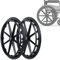 ESOYAWE Rollstuhlräder 24 Zoll Mit Felgen (2 Stück) Einteiliges Formteil Rollstuhlrollen, Räder Für Rollstühle Mit Lager Und Gewindestange, Ersatzrollen Für Behinderte Fahrzeuge, Tragkraft 120kg