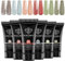 Modelones Poly Gel Set mit 6 Farben Grun Blau Glitzer Gel Nägel Selber Set Quick Extension Building Acrylgel für Starter Nail Art Nageldesign Selber Mache