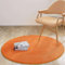 Reyox Flauschiger Kurzflor Uni Teppich Rund, Anti-Rutsch Waschbar Bodenmatte für Wohnzimmer Schlafzimmer Esszimmer Kinderzimmer Orange 150 cm