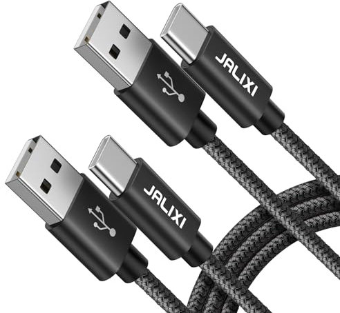 JALIXI USB C Cable 1.8m/6ft, PS5 Charging Cable Fast Charge Nylon for Playstation5 Controller, for Xbox Series X/S, Samsung Galaxy, Pixel, Black