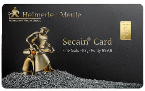 Geschenk aus Gold – Goldbarren 0,5g Heimerle+Meule - Secain Card - inkl. Geschenkverpackung, Grußkarte und Echtheitsgarantie