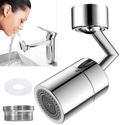 Pivotant Aérateur de Robinet Aérateur de Robinet Mousseur Robinet Cuisine Embout Robinet Salle de Bain Rotating Faucet Aérateur Robinet 2 Modes Adaptés a la Salle de Bain et a la Cuisine