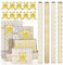 AhfuLife 4 Rouleaux Papier Cadeau Blanc et Or, 43cm×3M, Rayure Étoile, Pour Mariage, Anniversaire, Saint Valentin, Noël