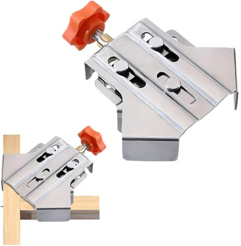 Pack of 2 Stainless Steel Frame Clamps Corner Clamp 90 Degree for Furniture Repair Connection Multi-Purpose Stainless Steel Positioning Clamp, Multi-Purpose Stainless Steel 90 Degree Angle Clamp (B)
