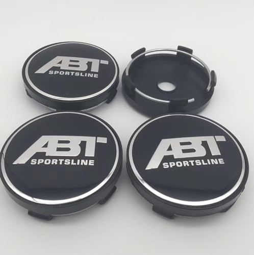 DHJKCBH 4 Stück Auto Nabendeckel Aufkleber für ABT 56mm 60mm 65mm 68mm Radnabenabdeckung Auto Radnabenkappen Aufkleber Abzeichen Logo Sticker Zubehör,68mm
