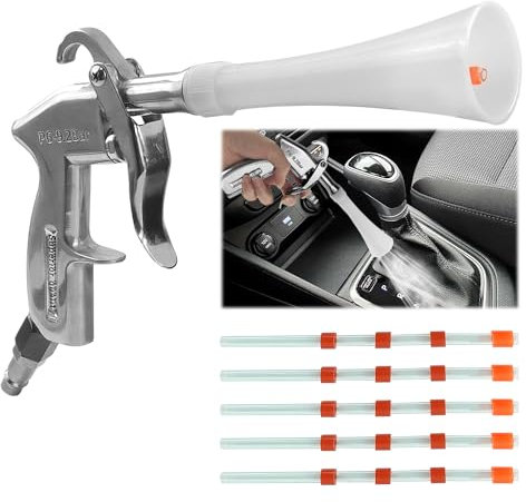 Pistola de Aire para Compresor, Pistola Compresor de Aire con 5 Piezas Mangueras, Pistola de Limpieza de Aire Comprimido en Seco para el Cuidado Interior de Coches