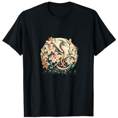 Stargazer Lilie Blume Drache Illustration Drachen T-Shirt