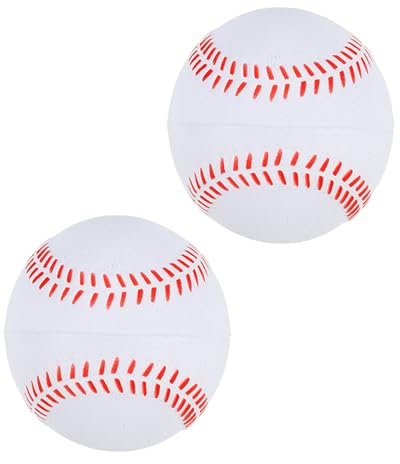 PATIKIL 9 Inch Baseball 2 Pack Soft Baseballs Standard Size Adult Leather Training Baseball Unmarked Baseballs for Pitching, White
