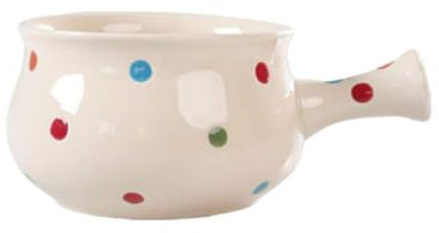 MGHRUE Ceramic Soup Pot Glass Containers Enamel Milk Pan Ceramic Serving Bowl Soup Bowl with Lid French Soup Bowls Mini Oven Onion Bowl with Handle Food Instant Noodle Bowl,White