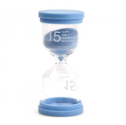 Volumoon Reloj de Arena, Temporizador de Reloj Arena Colorido, Reloj de Arena Temporizador Niños, para Cocina Oficina Aula Guardería Escuela Actividades (15 Minutos (Azul))