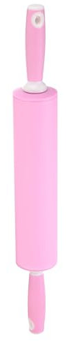 sourcing map Silicone Rolling Pins for Baking 20.5 Inch Rubber Handle Non-Stick Rolling Pin Small Roller Playdough Rolling Pins for Dough Pizza Pastry Fondant Kitchen, Pink