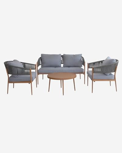 DiKasa Salotto Completo in Alluminio e Corda Raul