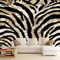 Tierdruck Zebra Farbblock Wandbild Fototapete 400x280cm Braun-Schwarz 3D Effekt Tapete Panorama Wanddekoration Wandkunst Wandposter Für Mädchen Jungs Schlafzimmer, Vliestapete