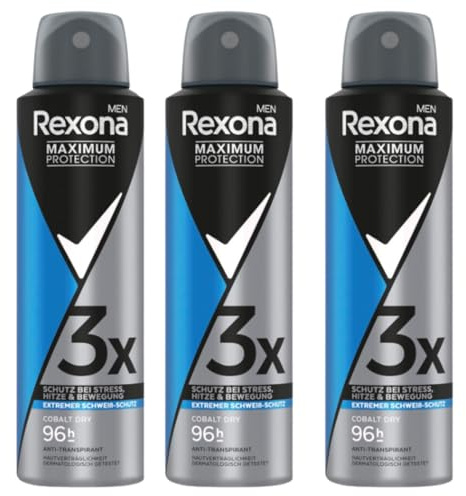 3 x Rexona Men Maximum Protection Cobalt Dry Anti Transpirant jeweils 150 ml