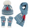 Casquette New York Fille Casquette Noir Fille Chapeau de de Noël européen et américain pour femmes, gants, écharpe, chapeau en laine épaisse trois Chapeau Blanc Femme été Chapeau Noir (Blue, One Size)