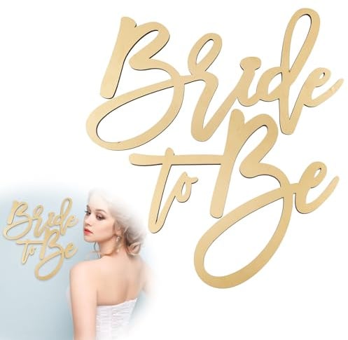 Bride To Be Schild, Holzschild für Brautparty Dekoration Zukünftige Braut für Brautparty Junggesellenabschied Verlobung Hochzeit (Golden)