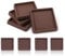 2.5x2.5 Furniture Gripper Pads, 8PCS Square Caster Furniture Coasters Anti Slide Furnitures Feet Floor Protectors for Bed Couch Stoppers Brown