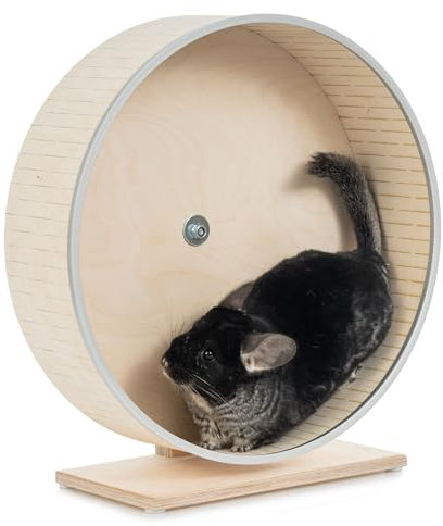 Lautloses Premium-Chinchilla-Laufrad, 35cm, Stabiler Ständer, Antibeißrand, hergestellt in Lettland