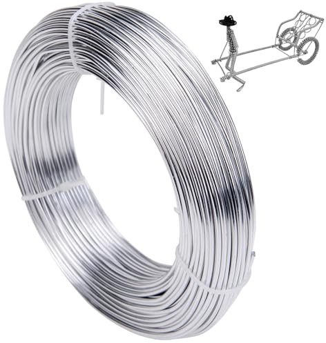 3mm x 20m hantverkstråd, aluminiumtråd, smyckestråd, tråd för hantverk, aluminiumtråd, aluminium hantverkstråd, bindtråd modelleringstråd för dekorationsdelar, DIY-skulpturer, kransgörande