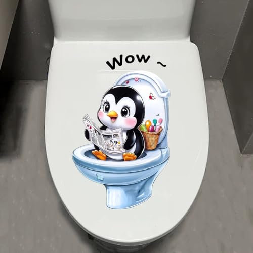1 x 3D-Tier-Toilettenaufkleber, selbstklebend, wasserdicht, abnehmbar, Hund, Katze, Badezimmer & Tür, Wandaufkleber, kreativer lustiger Toiletten-Tankaufkleber, Badezimmerzubehör, Heimdekoration