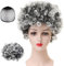 Ymoryiyi Graue Oma Perücke mit Invisible Hairnet – Kurz Gelockte Perücke für Oma Kostüm, Halloween, Karneval & Maskerade