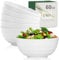 Wrova Large Salad Bowls Set 60 OZ Unbreakable Big Bowls Set of 6, Plastic Bowls for Kitchen Microwave and Dishwasher Safe Bowl for Dorm and Apartment, Bowl for Serving Oatmeal and Salad Etc - White