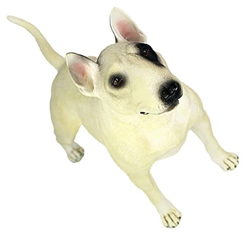 KICHOUSE Bulldoggenfigur Plüsch Hund Bullterrierfiguren Bullen -Terrier -Figuren Bullterrier-Figur Bullterrier-Statue Bullterrier-Modell Tiermodell Plastik Weiß